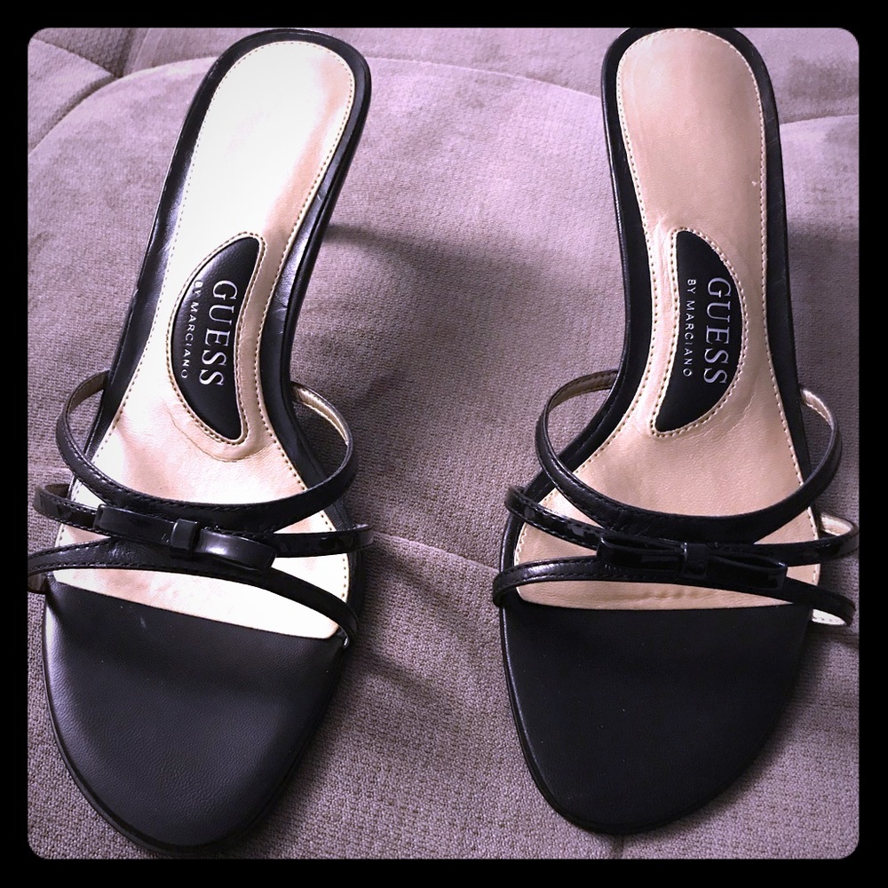 Guess by Marciana black leather sandals